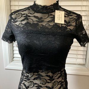 small lace black top. Guess Never worn. NWT